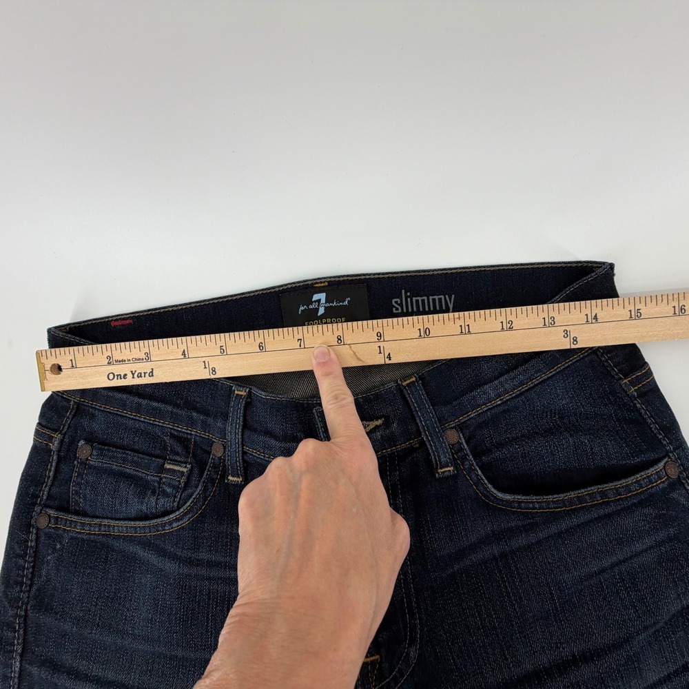 7 For All Mankind Slimmy Jeans Womens 29 Dark‎ Wash Slim Fit Denim - Picture 6 of 7